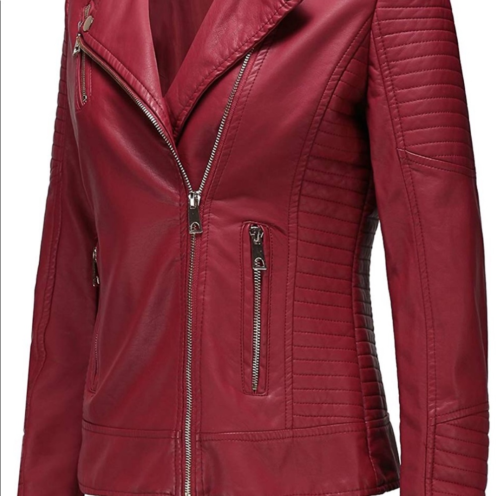 XL Red Faux Leather coat